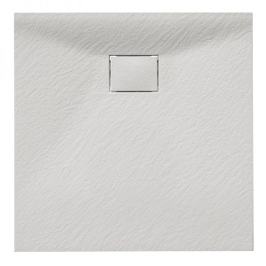 Cadita de dus JUKO Slim, Structura de piatra 80x80cm, Culoare Alb - Img 1
