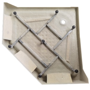 Cadita de dus pentagonala inalta si antiderapanta SXL07 B 90 x 90 cm alba - Img 8