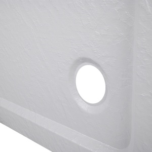 Cadita de dus pentagonala slim finisaj mat RAVE 80x80 cm alba - Img 4