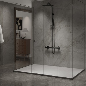 Cadita de dus rectangulara din compozit acrilic slim Riko alba 120x90 cm - Img 4