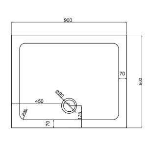 Cădiță de duș rectangulară slim ST03E, albă, 90x80 cm - Img 7