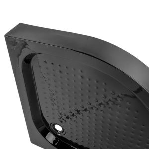 Cadita de dus semicirculara inalta SXL01A culoare negru, 80x80cm - Img 3