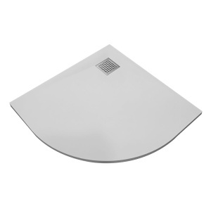 Cadita de dus semicirculara Pro SMC slim alb 80 x 80 x 2.6 cm