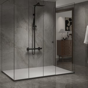 Cadita de dus slim alba dreptunghiulara Riko 90x80 model piatra - Img 5