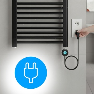 Calorifer electric de baie portprosop Katla-BL 250W, 100 x 50 cm, negru mat - Img 5