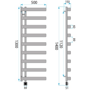 Calorifer electric, portprosop, Rea Artas 130x50 cm, Gri Mat - Img 9