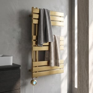 Calorifer electric, portprosop, Rea Marvo 90 x 50 cm, Auriu Mat - Img 2