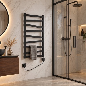 Calorifer electric, protprosop, REA TEVO 90x50 Negru Mat - Img 3