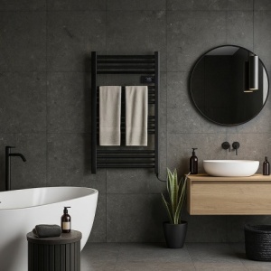 Calorifer electric vertical LOA-BL ECO 500W pentru baie 96x54, negru - Img 13