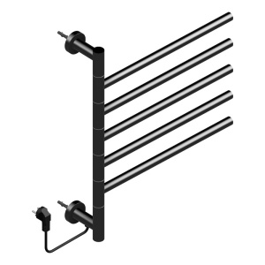 Calorifer portprosop electric Dorian 80W, 62.2 x 51.6 cm, 5 bare rotative, negru mat - Img 5
