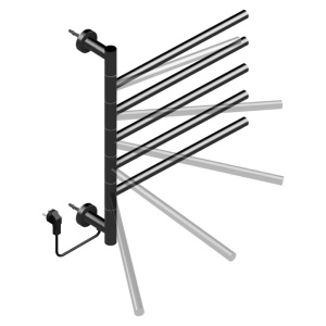Calorifer portprosop electric Dorian 80W, 62.2 x 51.6 cm, 5 bare rotative, negru mat - Img 15