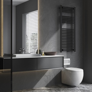 Calorifer vertical GAMA-BL-2 pentru baie 120x50, negru - Img 8