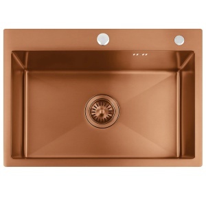 Chiuvetă bucatarie din inox Liam Brush Copper cu baterie - Img 2