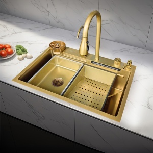 Chiuveta bucatarie, multifunctionala cu o singura cuva Costa Gold 68 x 46 cm - Img 2