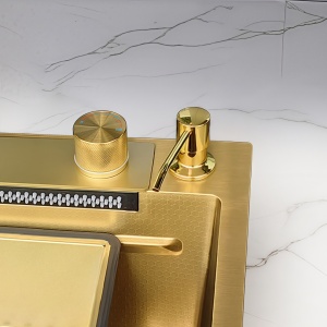 Chiuveta bucatarie, multifunctionala cu o singura cuva Costa Gold 68 x 46 cm - Img 12