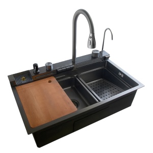 Chiuveta bucatarie, multifunctionala cu o singura cuva Taurus grafit 75 x 46 cm - Img 5