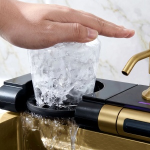 Chiuvetă bucatarie multifuncțională din oțel 10 în 1 REA Alonzo Brush Gold - Img 5