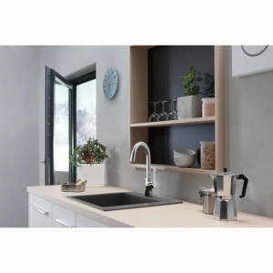 Chiuveta compozit Hansgrohe S51 SilicaTec, Dimensiune 56x51cm, Culoare Negru Grafit - Img 4
