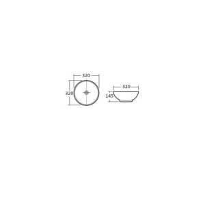 Chiuveta de blat PRO HELENA, Dimensiuni 32 x 32 x 14.5 cm, Forma Rotunda, Ceramica sanitara, Alba - Img 6