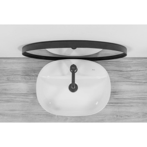 Chiuveta de blat REA CARINA, Dimensiuni 50cm x 38.5 x 12 cm, Ceramica Sanitara, gaura baterie, Alb - Img 2