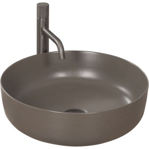 Chiuveta de blat REA ELMA Warm Grey, Dimensiuni 45 cm x 45 x 14 cm, Ceramica Sanitara,Fara Gaura baterie, Gri Mat - Img 1