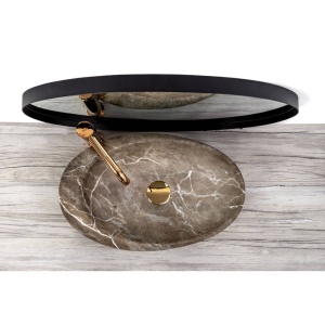 Chiuveta de blat REA ROXY B, Dimensiuni 49 x 31 x 13.5 cm, Forma Ovala, Ceramica sanitara, Maro - Img 5