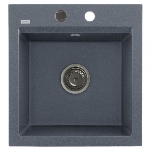 Chiuveta De Bucatarie Kernau, Model Minimalist Din Granit 47x50cm, Culoare Grafit