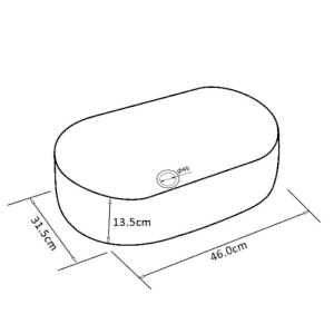 Chiuveta lavoar oval cu montaj pe blat, din ceramica alba, Navi White Gloss 46 x 31 cm - Img 7