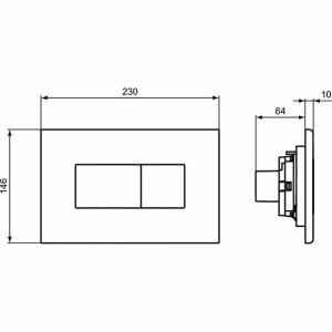 Clapeta de actionare dubla comanda Ideal Standard Solea P2 negru mat actionare pneumatica - Img 3