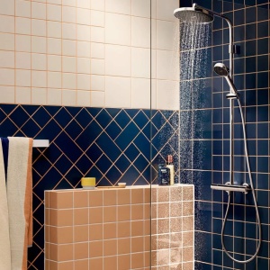 Coloana de dus cu baterie termostatata Hansgrohe Activera S EcoSmart si para cu 2 functii finisaj crom lucios - Img 2