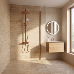Coloana de dus cu termostat Drop Brush Copper - Img 3