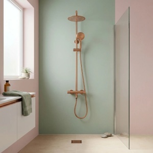 Coloana de dus cu termostat Lungo Diamond Copper Brush - Img 7
