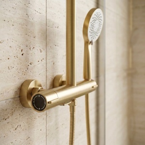 Coloana de dus cu termostat Rea Drop Brush Gold - Img 2