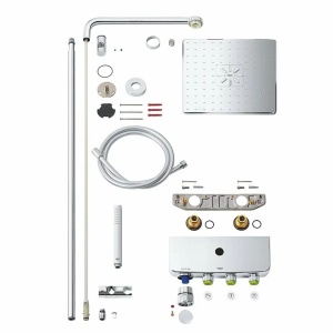 Coloana de dus Grohe Euphoria SmartControl 310 Cube, cu baterie termostatata, crom - Img 5