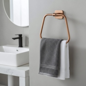 Cuier de baie, inel prosoape Rea 5910 Nico Brush Copper - Img 5