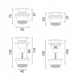 Dop pentru lavoar universal cu click-clac Rea Titan - Img 4