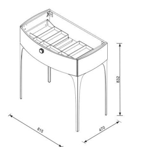 Dulap baza pentru lavoar Oristo Louis 82 x 48 cm 1 sertar picioare incluse negru lucios - Img 2