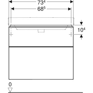 Dulap baza suspendat Geberit Smyle Square 2 sertare 74 x 47 cm lava mat - Img 3