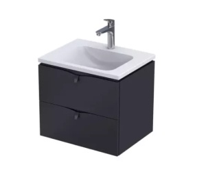 Dulap baza suspendat Oristo Siena negru mat 60 x 45.5 x 50 cm 2 sertare