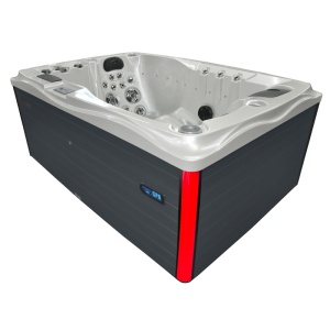 Jacuzzi pentru gradina alb perlat cu exterior antracit PRO-749 pentru 2 persoane 200 x 135 x 80 cm - Img 3