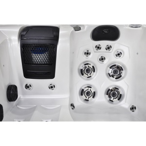 Jacuzzi pentru gradina alb perlat cu exterior antracit PRO-749 pentru 2 persoane 200 x 135 x 80 cm - Img 13