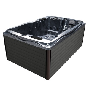 Jacuzzi pentru grădină black wave cu exterior antracit PRO-749 pentru 2 persoane 200 x 135 x 80 cm - Img 3