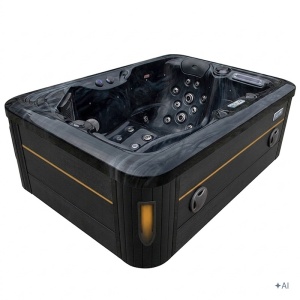 Jacuzzi pentru gradina sau terasa SPA405 interior negru exterior negru 195 x 140 cm - Img 2
