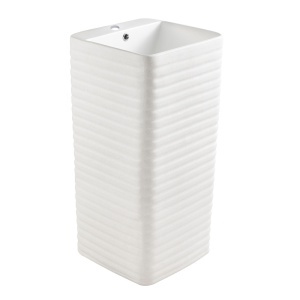 Lavoar baie independent cu forma patrata alb cu caneluri UM-H15-MRS, 84 x 41 x 41 cm
