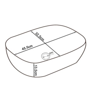 Lavoar ceramic dreptunghiular alb cu decoratiuni gri-aurii si montaj pe blat Milo White Gloss 45 x 32 cm - Img 11