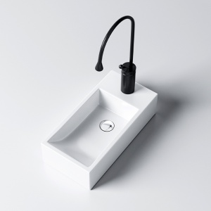 Lavoar ceramic dreptunghiular cu montaj pe blat Luci White Gloss 40 x 20 cm - Img 4
