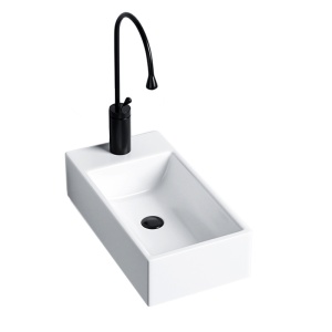 Lavoar ceramic dreptunghiular cu montaj pe blat Lucy White Gloss 46 x 25 cm