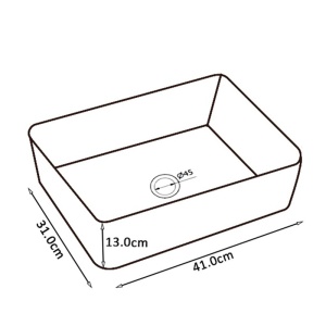 Lavoar ceramic dreptunghiular cu montaj pe blat Luxo White Gloss 41 x 31 cm - Img 10