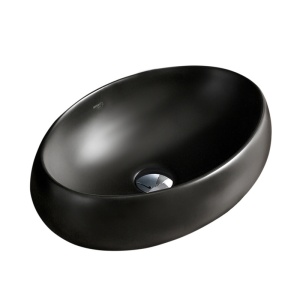 Lavoar ceramic oval cu montaj pe blat Cari Black Matt 60 x 40 cm - Img 7