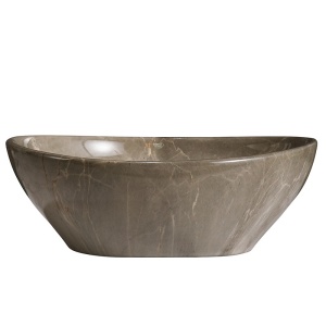Lavoar ceramic oval cu montaj pe blat Lumo Beige Gloss 33 x 45 cm - Img 7